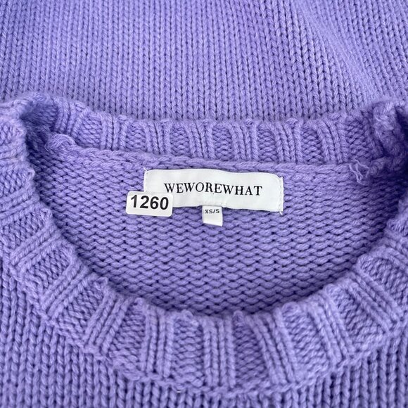 WEWOREWHAT Lavender Cotton Knit Oversized‎ Crewneck Sweater Size S - Picture 5 of 11